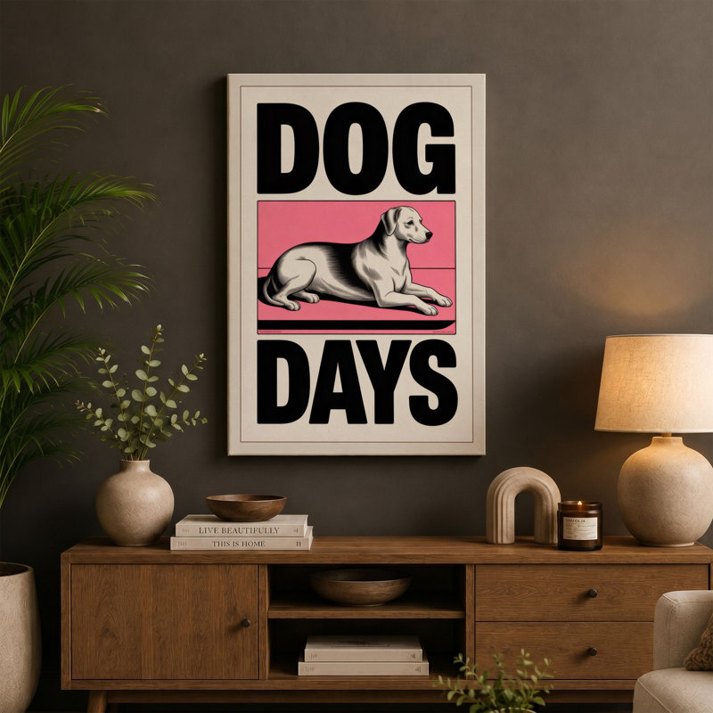 Dog Days Modern - Wrapped Canvas, 18x12 - 45.7 x 30.5 cm, Teal Border