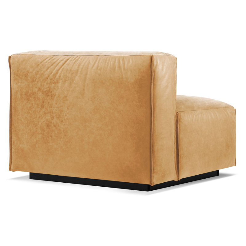 Cleon Slipper Chair, Camel Genuine Leather