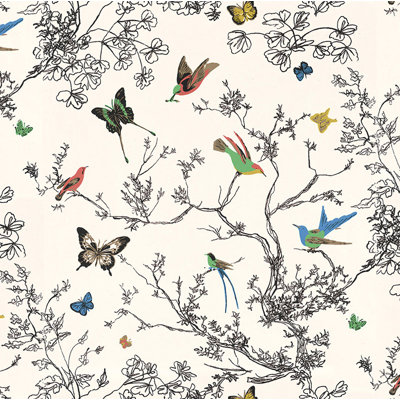 Birds & Butterflies Wallpaper