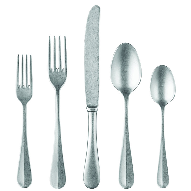 Ensemble de couverts Venere - 5 pièces - Acier inoxydable, Argent argent