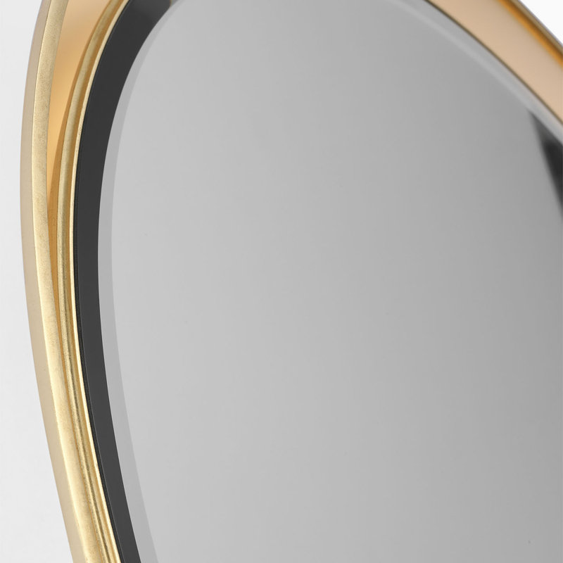 Tricia Illuminated Round Mirror, 30" x 30", Polished Nickel/Gild