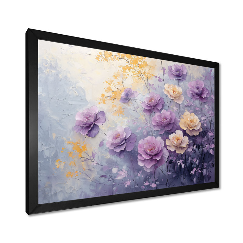 Délicat éclat de rose lavande - art mural floral, H 24 po x l 32 po, Reproduction encadrée d'une seule photo sans pass