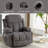 Swinging Recliner Massage Heated Sofa, With USB And 2 Cup Holders In Side Pockets