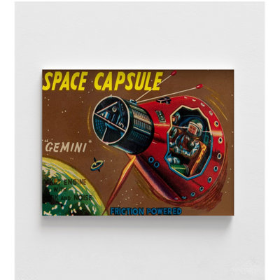 Space Capsule Gemini By Retrorocket, Red Astronaut Office Decor, Retro NASA Lover Gift Idea, Sci-Fi Boyfriend Birthday Gift -  WeFrameArt, 375941-4Hx6Wx1D-PRINT ONLY