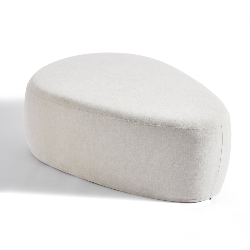Adna 111.3Cm Wide Triangle Footstool Ottoman, Light Sand