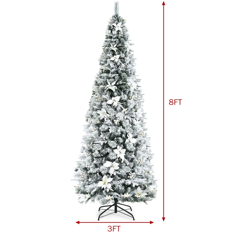 Arbre de Noël blanc effilé, H 8 pi