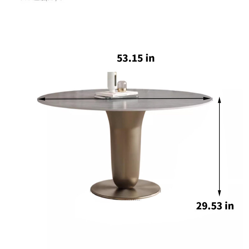 Table de salle à manger moderne et légère, H 29,53 po x L 53,15 po x l 53,15 po