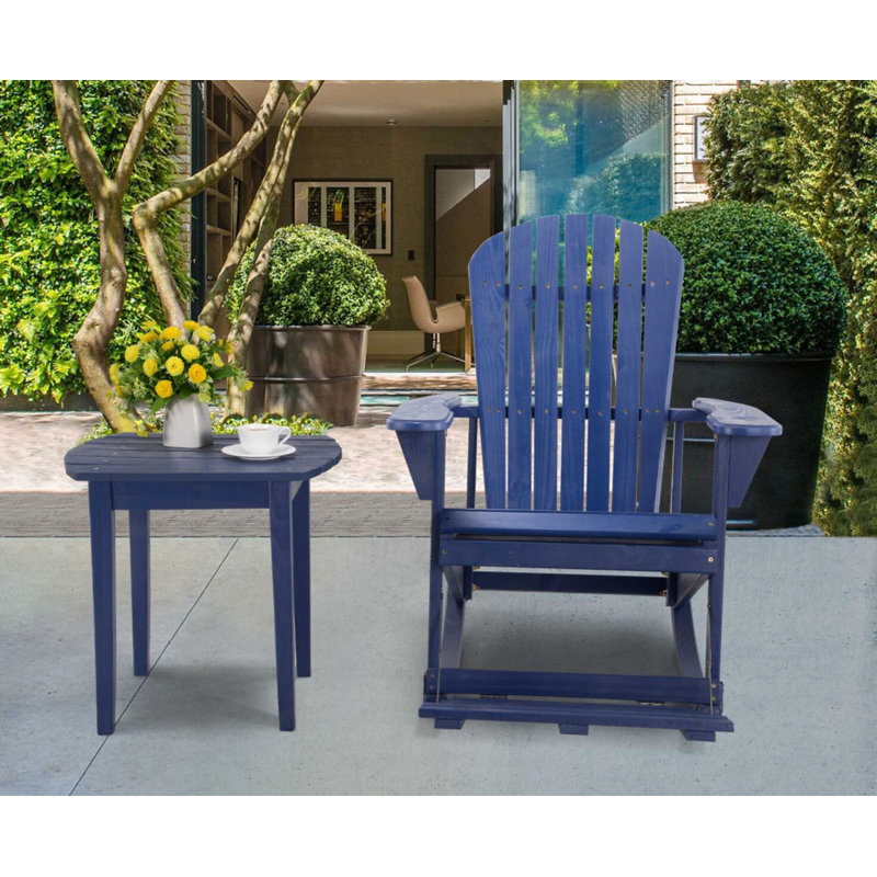 Tulare Solid Wood Adirondack Chair, Navy Blue