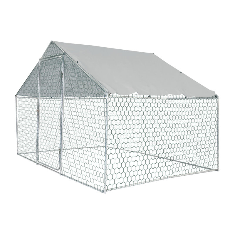 Spacieux enclos pour poulets 10 x 6 x 6 pi - cage en métal pour le confort de vos poulets 10 * 6 * 6 pi