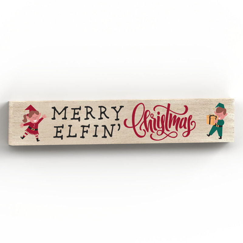 Manito Merry Elfin Christmas Wooden Memento Letter Block