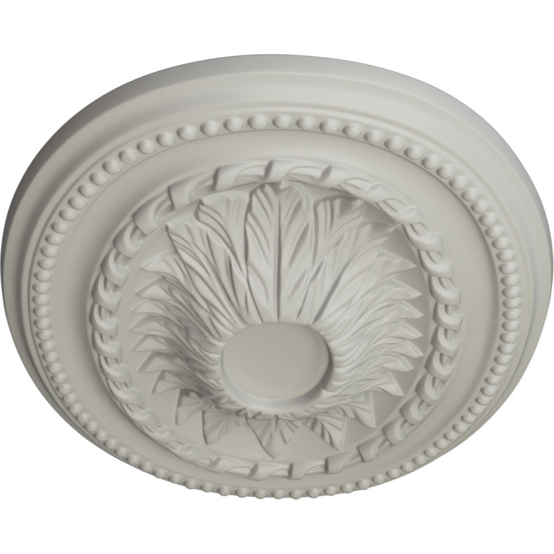 Endurathane Valletta Ceiling Medallion, 18"OD x 3 1/2"ID x 1"P (Fits Canopies up to 3 1/2"), Hand-Painted Smokey Topaz Crackle Finish