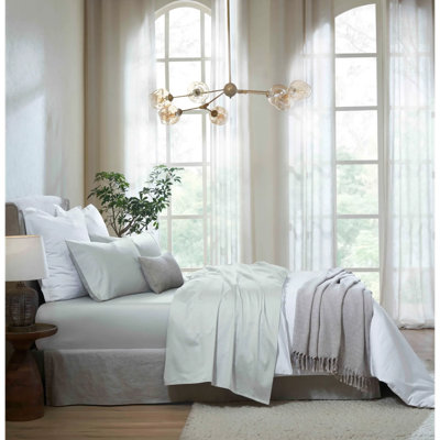 Ensemble de draps en satin de coton 100 % Blue Nile Mills - Literie à poches profondes