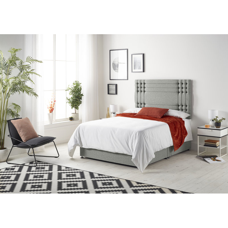 Dennishia Divan Bed Base, Single (3'), Grey, 2 Drawers
