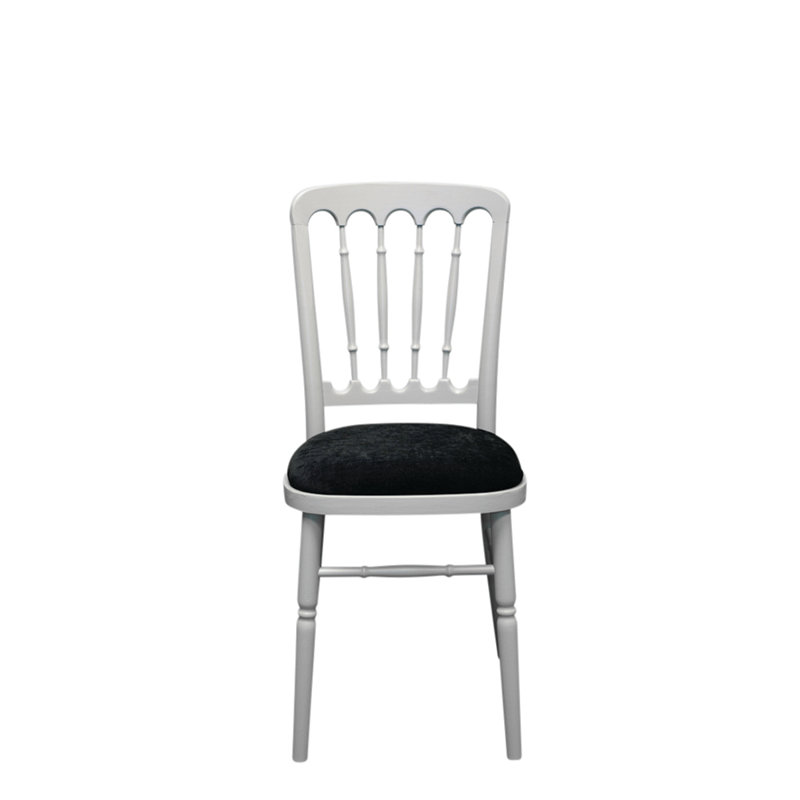 Avalos 43cm H Polyester Blend Upholstered Slat Back Side Chair, Grey, Black
