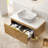 Absher 36'' Floating Oak Bathroom Vanity With Rectangular Marble Sink, Sensor LED & Drawer-678395463