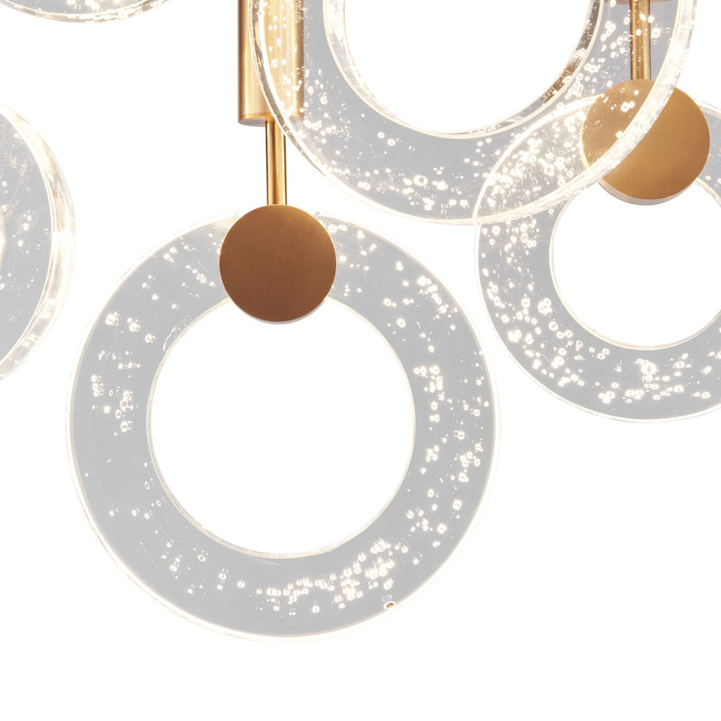 Glitter Rings 10 Heads Dimmable CCT LED Bronze Chandelier