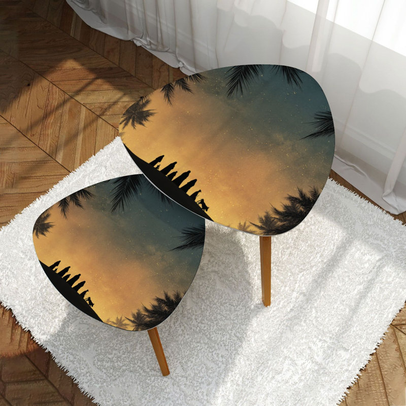Ensemble de 2 tables basses gigognes Triangle