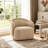 Amanda Curved Boucle Accent Chair-203048072