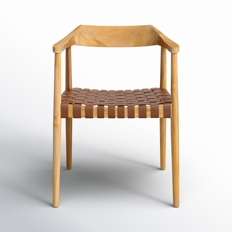 Noreen Accent Chair, Natural, Light Honey Genuine Leather