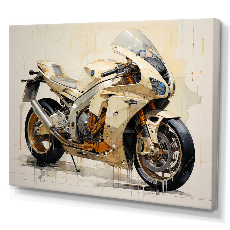 Minimalisme à moto I sur toile, Toile tendue, H 24 po x l 32 po x P 1 po
