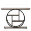 Console industrielle de 41,3 po, canapé gris à 4 niveaux avec cadre métallique circulaire unique et tablettes de rangement, table d'appoint étroite pour le salon, le couloir et le vestibule