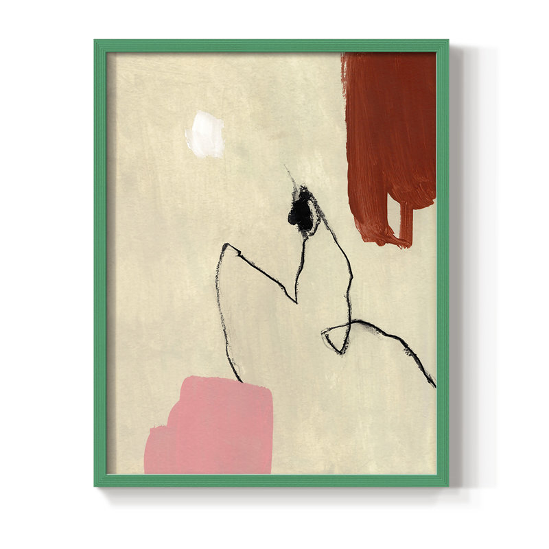 «Terra Rosa Abstract II», reproduction encadrée - bois massif, Vert, H 10 po x l 8 po