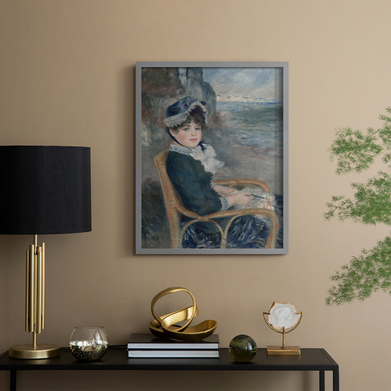 «Vintage Portrait Print Cxxi», reproduction encadrée - bois massif, H 30 po x l 24 po, Gris
