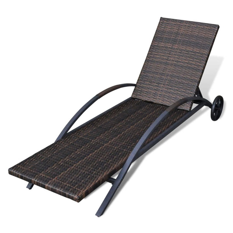 Chaise longue inclinable de 78,7 po Vivanco, Brun
