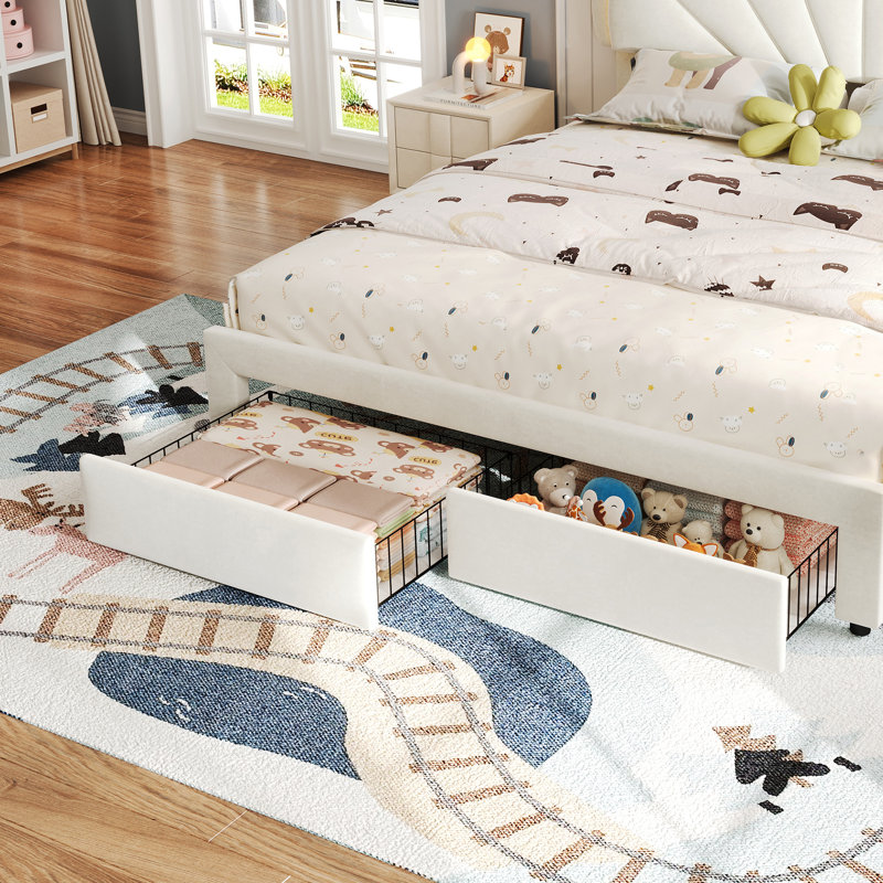 Wathena Upholstered Storage Bed, Double (4'6)