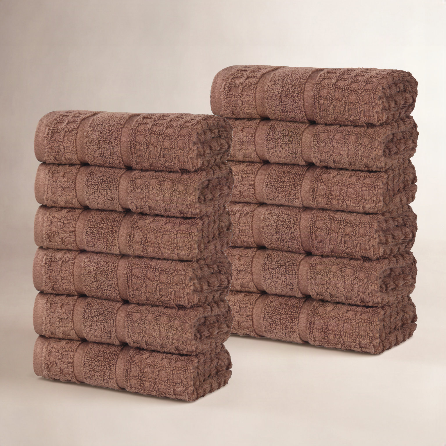 Camiren Waffle Cotton Washcloth Set, Chocolate