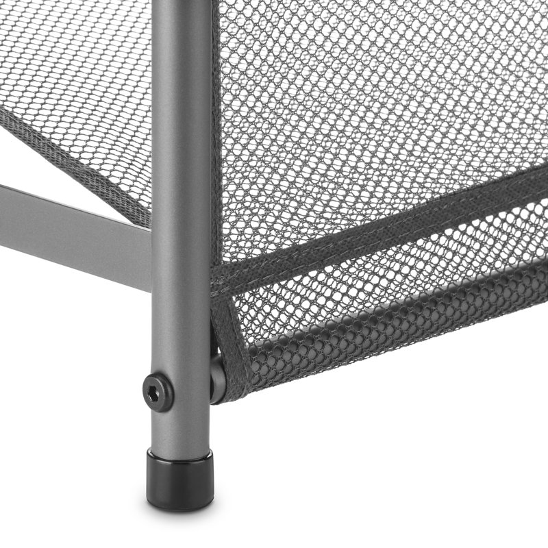 Metal & Mesh 4-Tier Shoe Rack - Gunmetal Gray