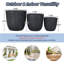 Ensemble de pots de fleurs 3 pièces à texture craquelée avec trous de drainage pour patio -994305957