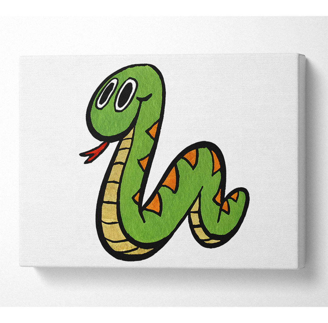 Cartoon Snake White - Leinwanddrucke auf Leinwand