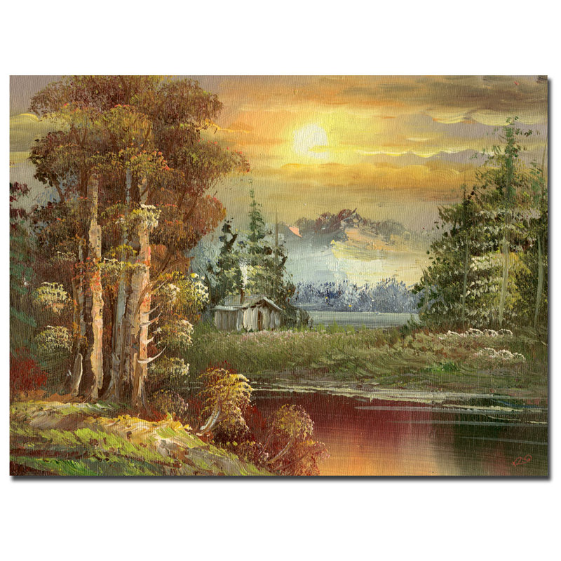 " Sunset In Yellowstone " by Rio, 35" H x 47" W x 2" D