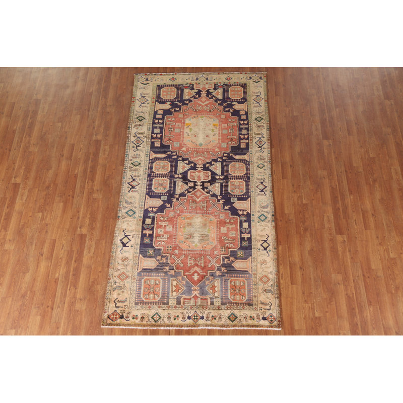 Tapis bleu marine traditionnel 5 x 9