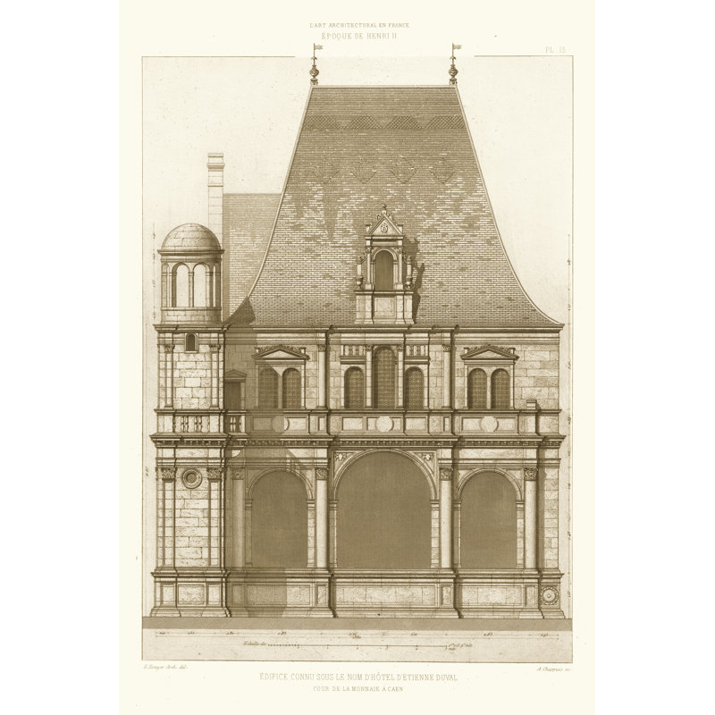 French Architecture II by Regina Moore - Wrapped Canvas Print, 91cm H x 61cm W x 3.8cm D