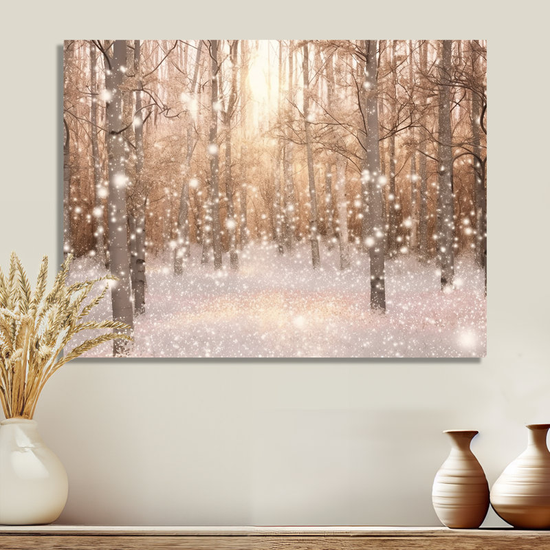 Décoration murale Sparkling Snow Sunshine - arbre séquoia, Toile tendue, H 24 po x l 32 po x P 1 po