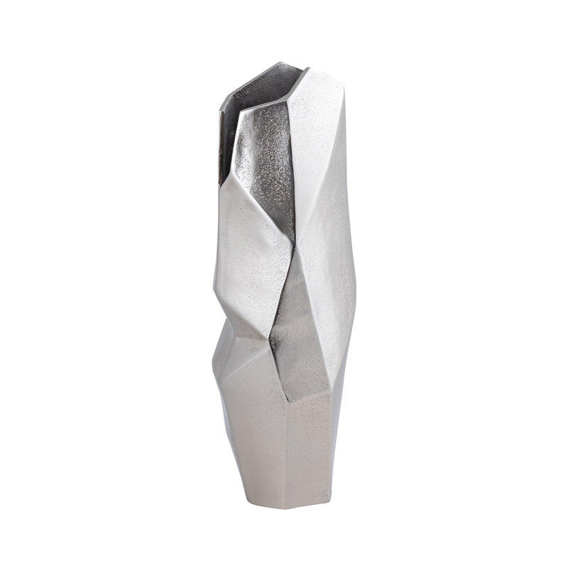 Silver Metal Floor Vase, 48cm H x 16.5cm W x 14.7cm D