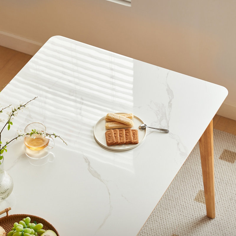 White Rectangular Solid wood Butterfly Leaf  Dining Table, 29.13"H x 55.12"L x 31.5"W