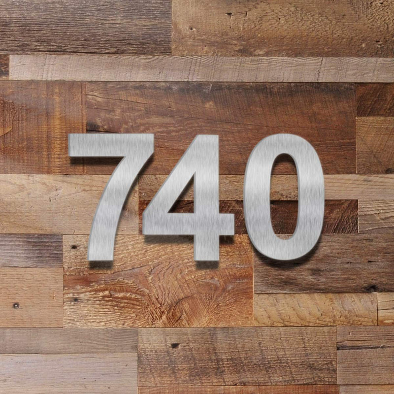 6-Inch Silver Stainless Steel Floating House Number 5