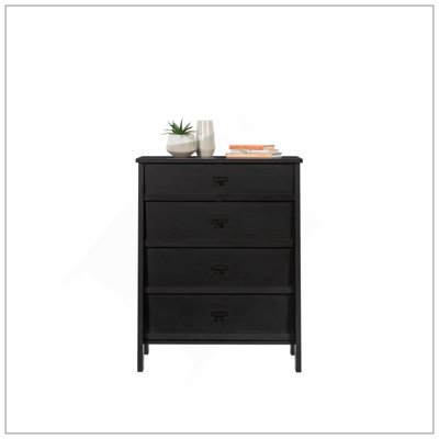 Commode 4 tiroirs, finition noire