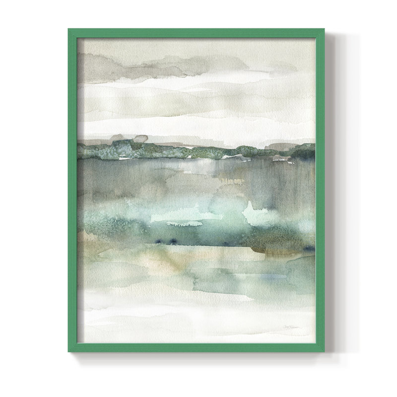 «Soft Emerald Harmony», reproduction encadrée - bois massif, H 30 po x l 24 po, Vert