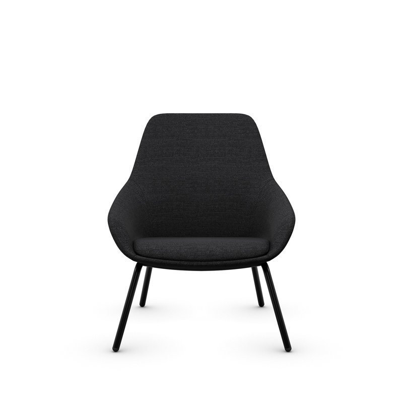 Lilly Upholstered Lounge Chair from 9to5 Seating, Black, Black Polyester Blend