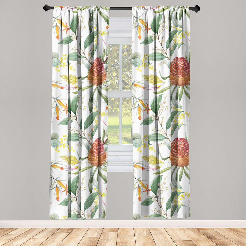 Semi Sheer Curtain Pair, 63" W x 56" L