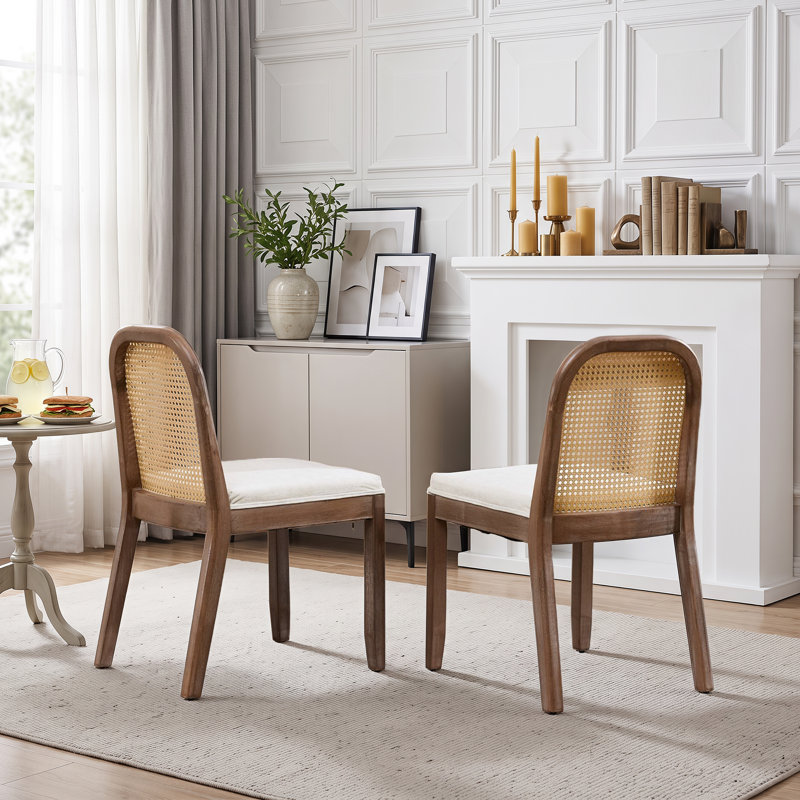 Chaise de salle à manger Mid Century, 4, Beige