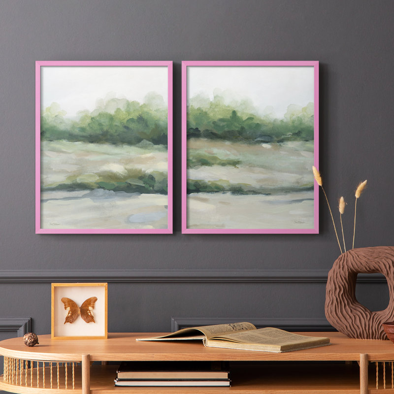 «Faded Morning I», reproduction encadrée de qualité supérieure - prête à être accrochée - aucun clou requis - aucun clou requis