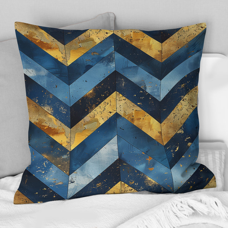 Coussin Chevron Glam III - Chevron, H 18 po x H 18 po