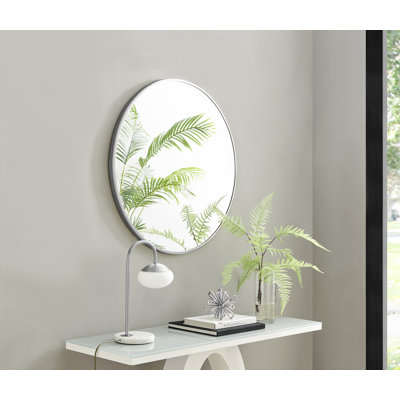 Mikell Round Metal Framed Wall Mounted Accent Mirror