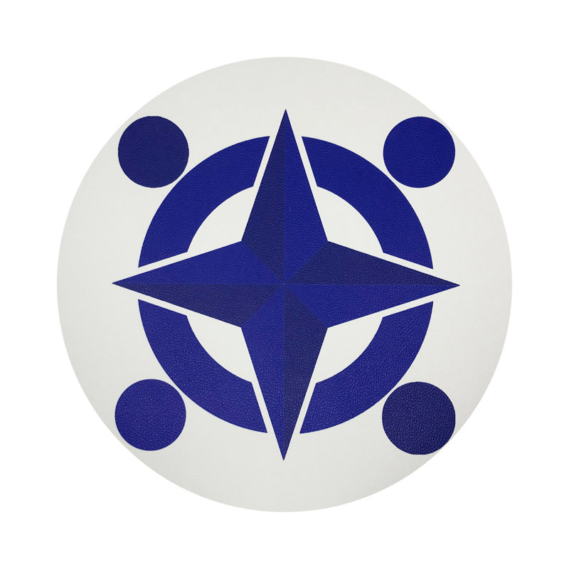 Constellations Compass Vegan Leather Round Coasters