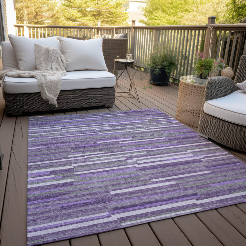 Malek Indoor/Outdoor Area Rug with Non-Slip Backing, Rectangle 10' x 14'